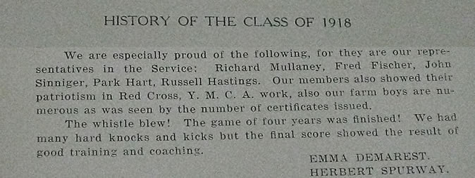 History of the Class of 1918